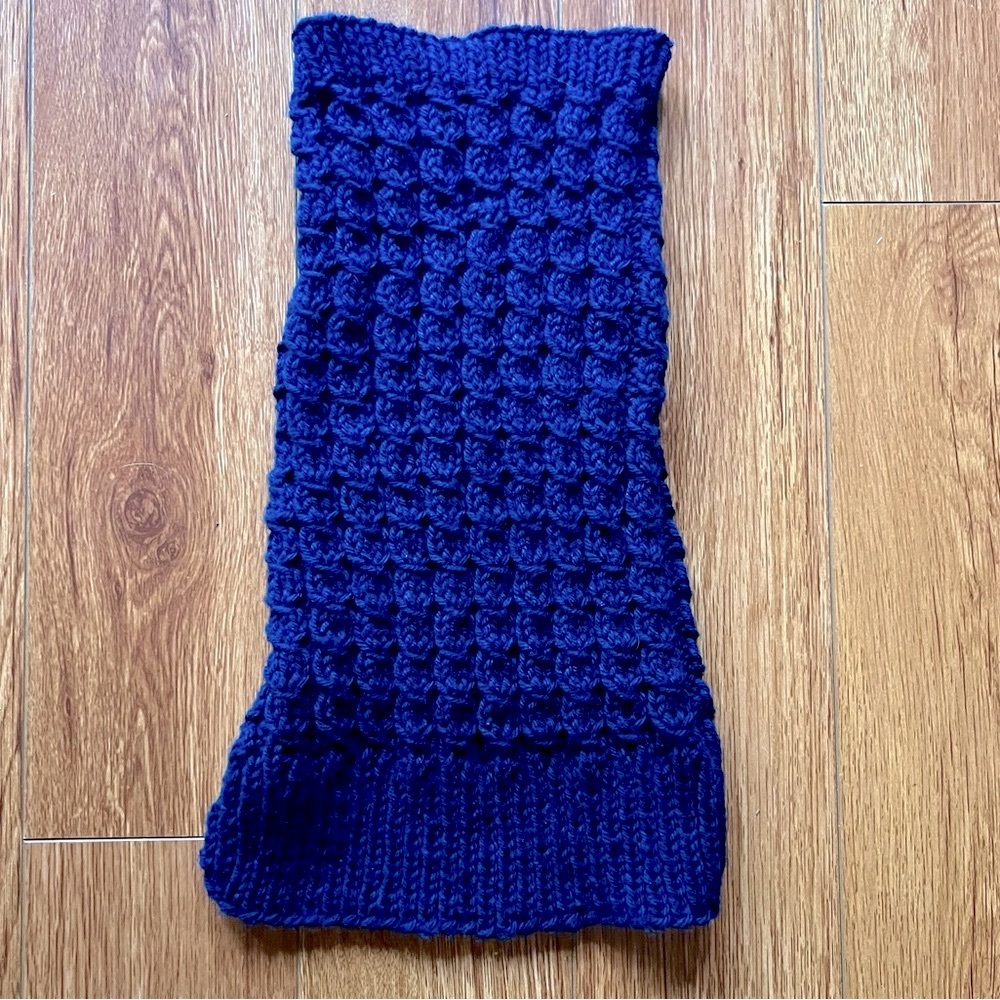 Hand Knit Small Dog Sweater - Navy Blue